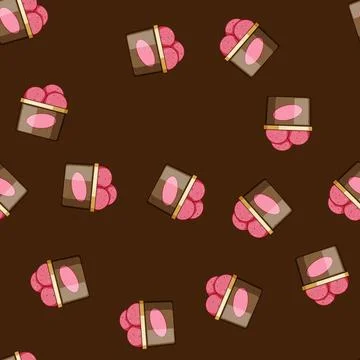Seamless pattern Pink ice cream scoops in takeaway container 스톡 일러스트