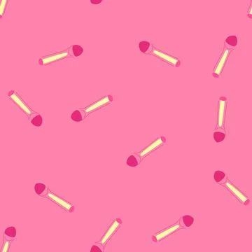 Seamless pattern pink ice cream spoon preparing dessert Ilustración de archivo