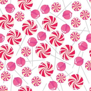 Seamless pattern with pink lollipops Stock Illustration