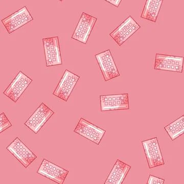Seamless pattern Pink loyalty card with three stamps earned Stock Illustration