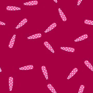 Seamless pattern pink nail decoration with white polka dots art Stock Illustration