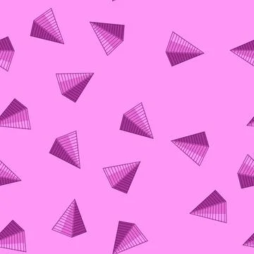 Seamless pattern Pink pyramid toy illustrating geometric shape and play Stock Illustration
