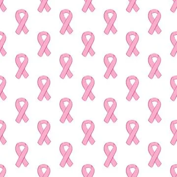 Seamless pattern pink ribbon Stock Illustration