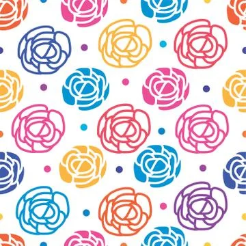 Seamless pattern with pink roses Stock Illustration