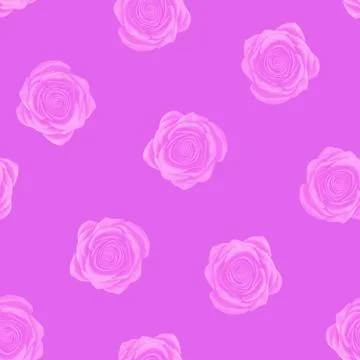 Seamless pattern of pink roses Stock Illustration