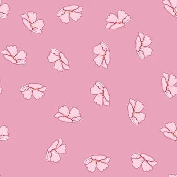 Seamless pattern pink sakura cherry blossom cartoon vector イラスト素材