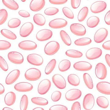 Seamless pattern with pink shiny ovals, vector Stock Illustration