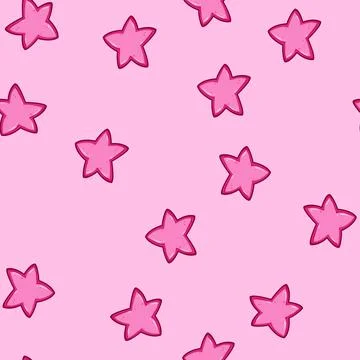 Seamless pattern Pink star vector representing childhood and fun Stock Illustration