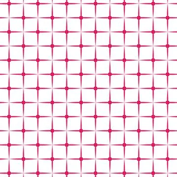 Seamless pattern of pink starbursts on white background Stock Illustration