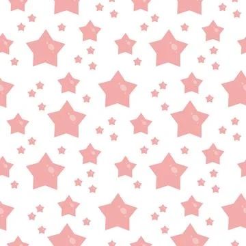 Seamless pattern with pink stars. Its a girl Stock Illustration