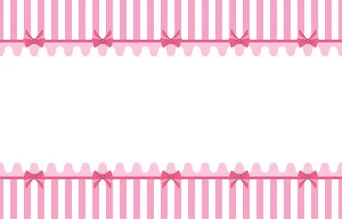 Seamless pattern pink stripe with ribbon bow on white background for fabric, Stock Illustration