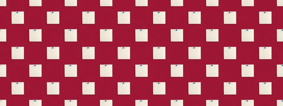 Seamless pattern with pinned blank stick notes, notepad sheets of paper, back 스톡 일러스트