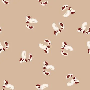 Seamless pattern pinto bean seeds for cooking and healthy eating Stock Illustration