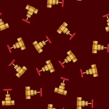 Seamless pattern pipe plumbing valve cartoon vector Stock Illustration