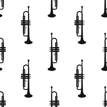 Seamless pattern of pipe on white background, icon classical musical instruments Stock Illustration