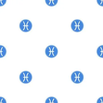 Seamless pattern with pisces zodiac sign. Astrological, horoscope sign.Vector. Stock Illustration