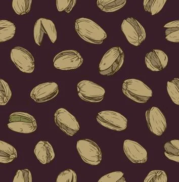 Seamless pattern with pistachio nuts Illustrazione stock