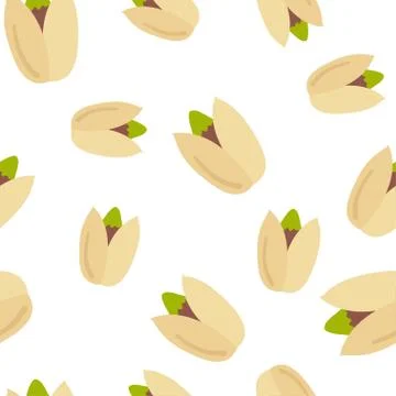 Seamless pattern pistachio nuts. Stock Illustration