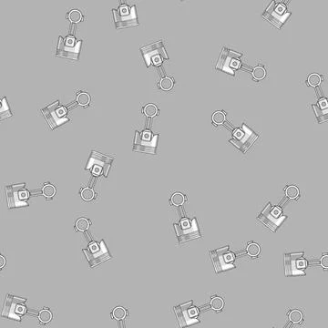 Seamless pattern Piston and connecting rod engine component mechanism Stock Illustration