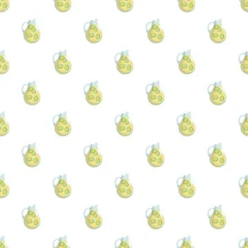 Seamless pattern with pitchers of cold refreshing limeade Illustrazione stock