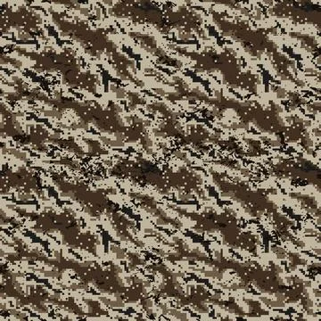 Seamless pattern pixel brown camouflage grunge 스톡 일러스트