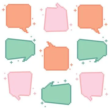Seamless pattern with pixelated comic speech bubble chats Vector 스톡 일러스트