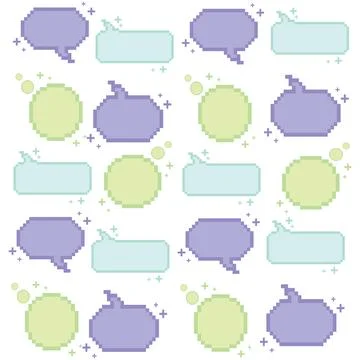 Seamless pattern with pixelated comic speech bubble chats Vector 库存插图