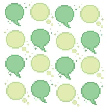 Seamless pattern with pixelated comic speech bubble chats Vector Stock Illustration