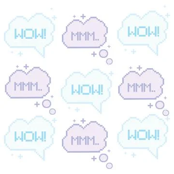 Seamless pattern with pixelated comic speech bubble chats Vector Stockillustratie