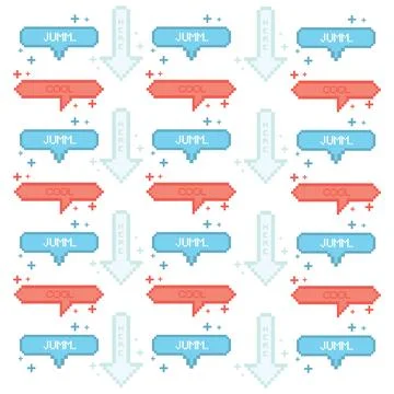 Seamless pattern with pixelated comic speech bubble chats Vector 스톡 일러스트