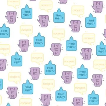 Seamless pattern with pixelated comic speech bubble chats Vector 스톡 일러스트