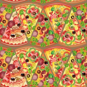 Seamless pattern pizza Stock-Illustration
