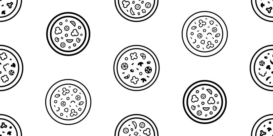 Seamless pattern with Pizza Stock Illustration