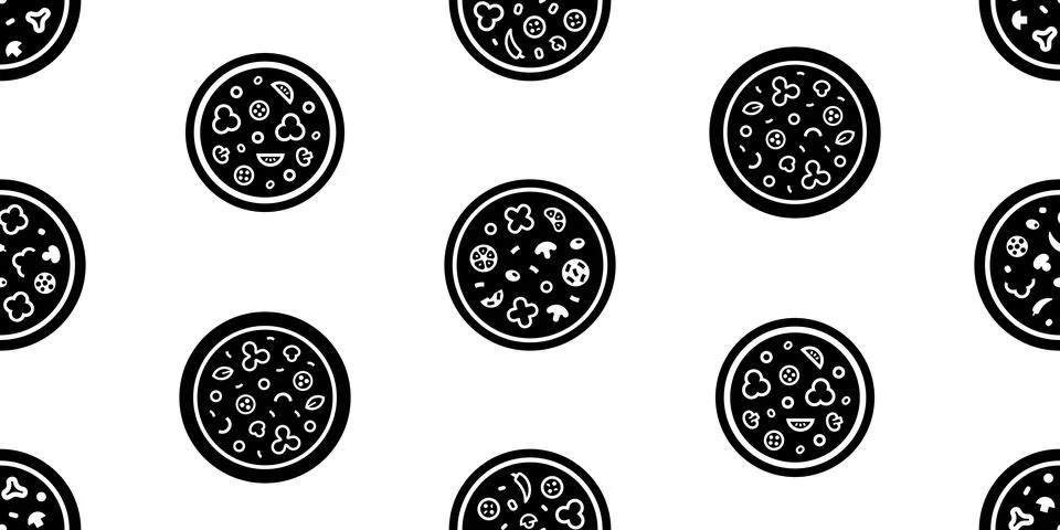 Seamless pattern with Pizza Stock Illustration