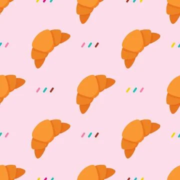 Seamless pattern of plain croissant. Stock Illustration