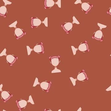 Seamless pattern plaits hairstyles for kid girl cartoon vector Stock Illustration