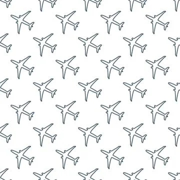 Seamless pattern with planes. Stock Illustration