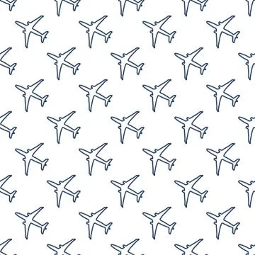 Seamless pattern with planes. Stock Illustration