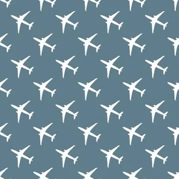 Seamless pattern with planes. Stock Illustration