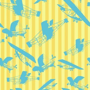 Seamless pattern planes layout Stock Illustration