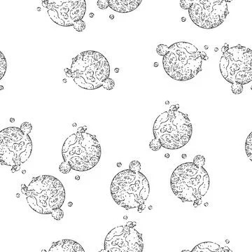 Seamless pattern planet magic sketch hand drawn Stock Illustration