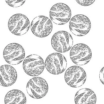 Seamless pattern planet space sketch hand drawn Stock Illustration
