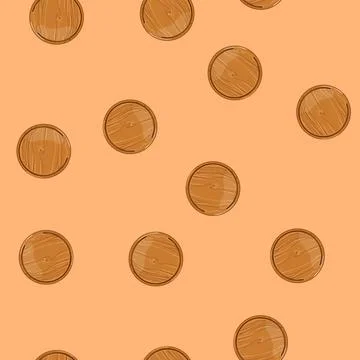 Seamless pattern plank wooden pizza board cartoon vector Stock Illustration