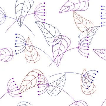 Seamless pattern of plant elements - vector illustration Stock Illustration