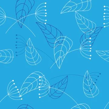 Seamless pattern of plant elements - vector illustration Stock Illustration