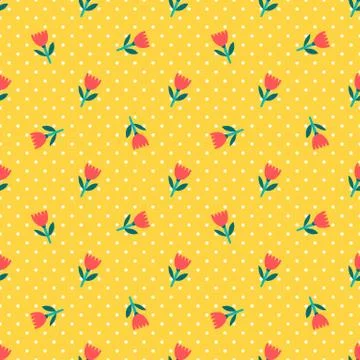 Seamless pattern plant flower abstract. Naive hand drawn design. Ornament for Stock Illustration