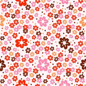 Seamless pattern plant flower abstract. Naive hand drawn design. Ornament for Illustrazione stock