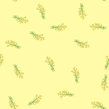 Seamless pattern plant flower branch cartoon vector Illustrazione stock