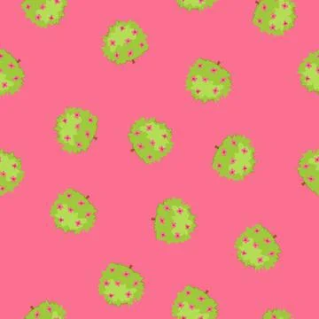 Seamless pattern plant garden shrub cartoon vector Stock Illustration
