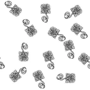 Seamless pattern plant growth sketch hand drawn イラスト素材